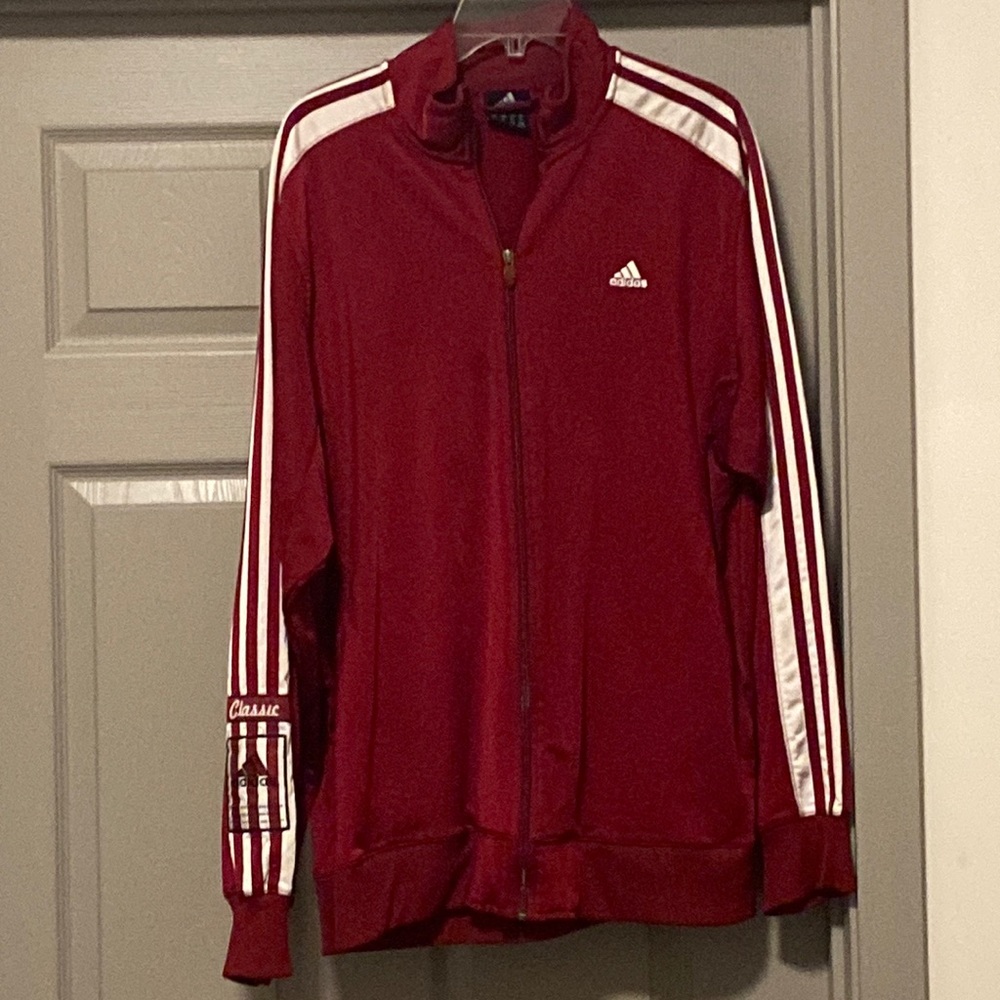 Adidas classic red track jacket